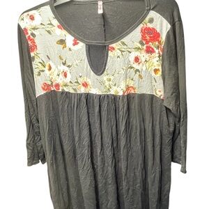 Floral Black and black Women's Top